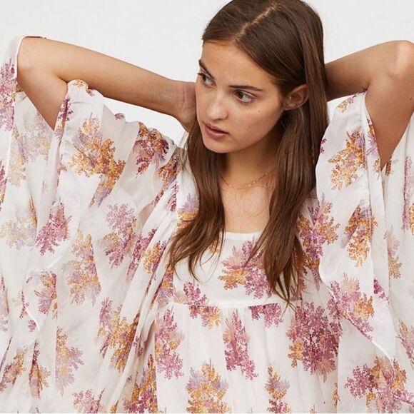 H&M Cream Flounced Floral Maxi Dress - Picture 3 of 9